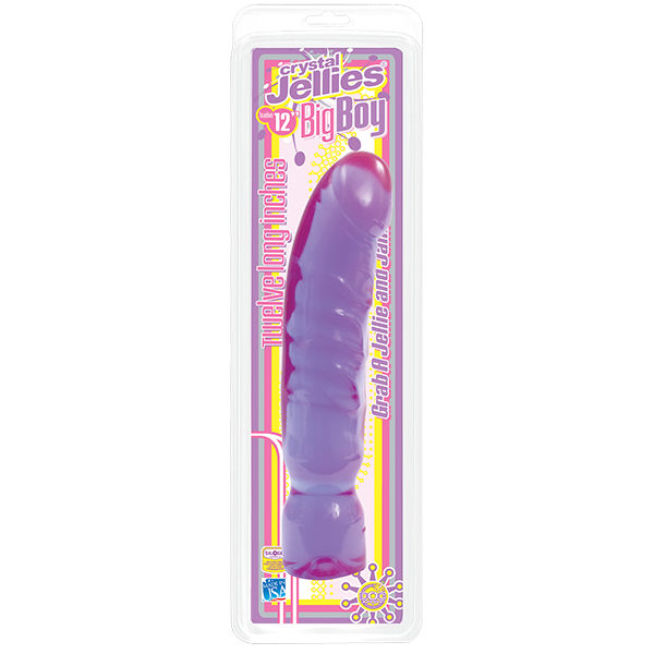 Большой фаллоимитатор Crystal Jellies 12 Big Boy - Purple